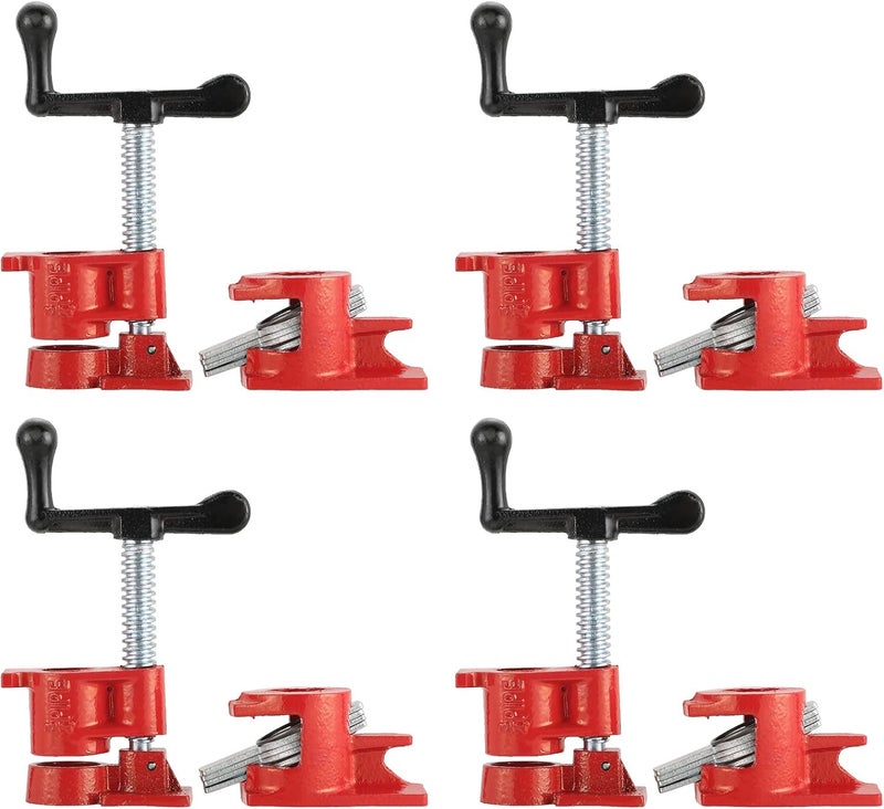 Acymner Wood Gluing Pipe Clamp Set | 3/4" Heavy Duty Woodworking Cast Iron Pipe Clamps Quick Release Pipe Wood Clamps (4 Pack, 3/4") - Image 1